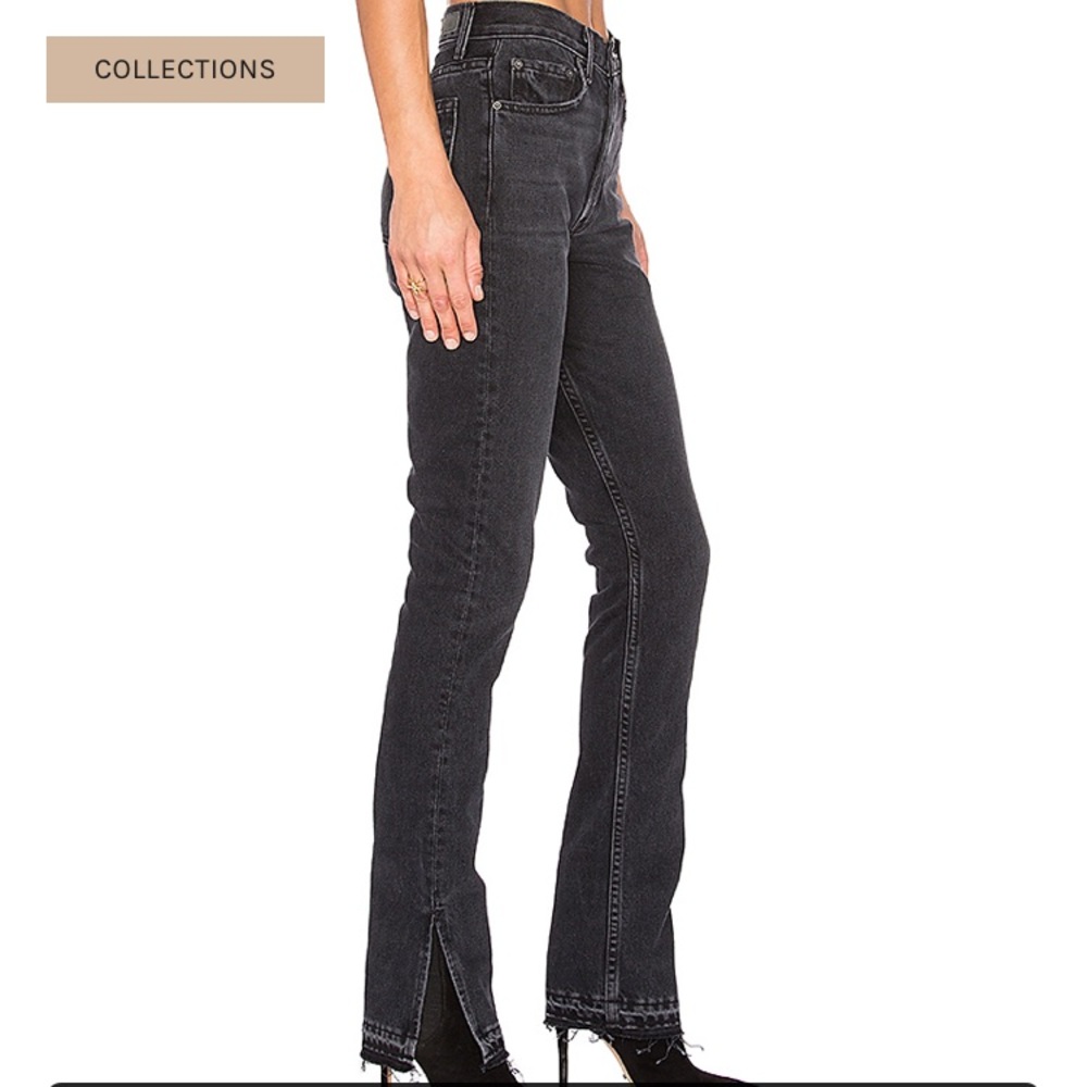 NEW GRLFRND Natalia High-Rise Split Jean Hot Stuff